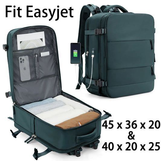 EasyJet Cabin Bag 45x36x20: Mochila de Viaje 40x20x25 para Ryanair, Mochila de Cabina para Mujeres/Hombres con Espacio para Laptop