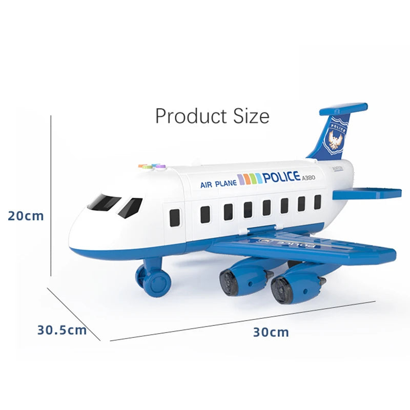 Avión de Simulación Inercial con Música – Juguete de Aeronave de Gran Tamaño para Niños | Avión de Pasajeros para Regalo Infantil