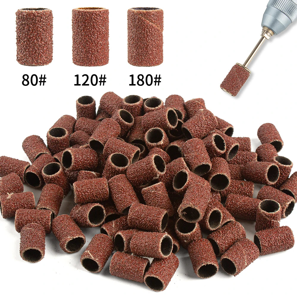 50/100 Uds. Brocas para uñas, bandas de lijado para lima de uñas, juego de banda lijadora para uñas acrílicas, herramienta de pedicura para quitar Gel