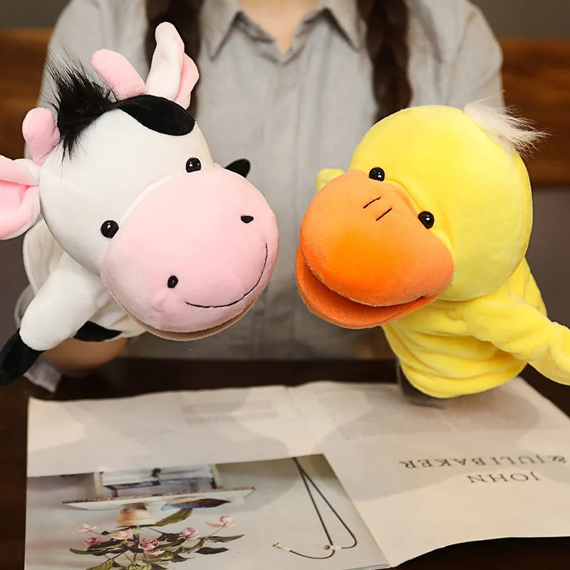 Peluche de Animales Kawaii | Muñecos de Peluche Educativos y Marionetas de Mano para Niños - León, Elefante, Conejo, Mono y Más