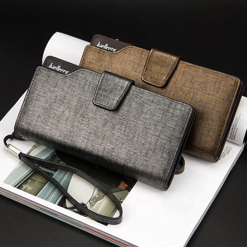 Cartera Larga para Hombre Baellerry - Estilo Clásico con Gran Capacidad, Monedero, Porta Tarjetas y Cremallera de Alta Calidad en Cuero PU