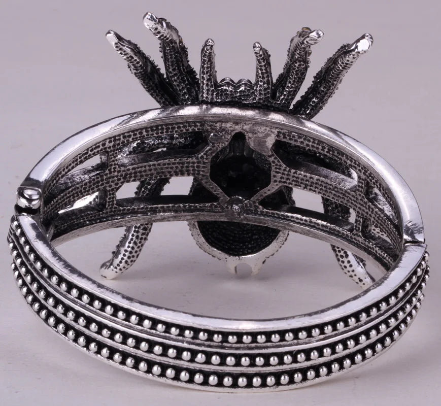 Pulsera de araña para mujer, brazalete ostentoso de Halloween, regalos de joyería para mujer, color dorado y plateado antiguo, venta al por mayor, envío directo A04