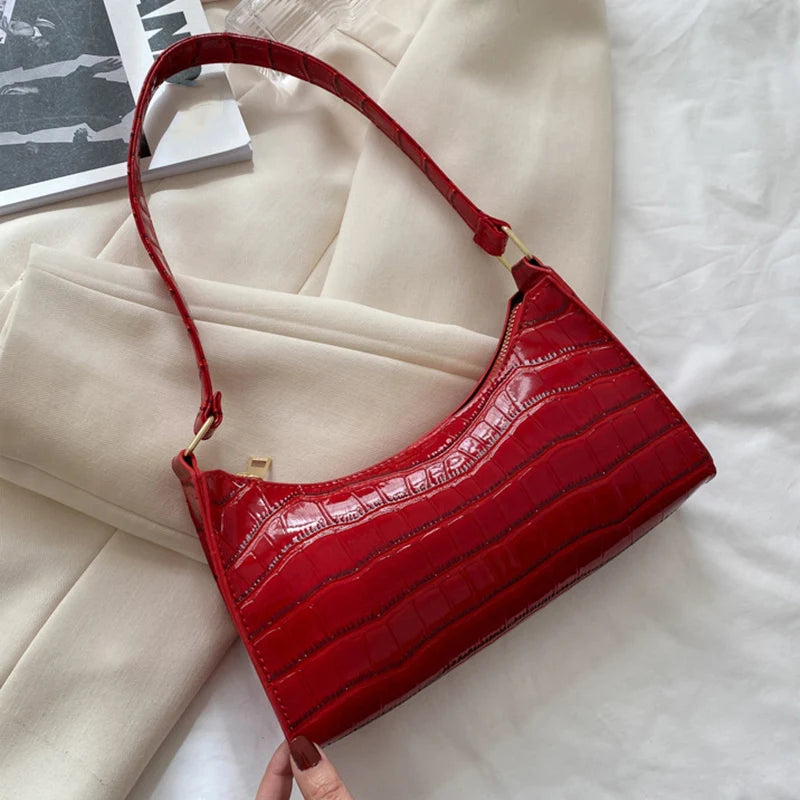 Bolsos de Piel Sintética para Mujer: Bolso de Hombro con Patrón de Cocodrilo, Elegante y Versátil