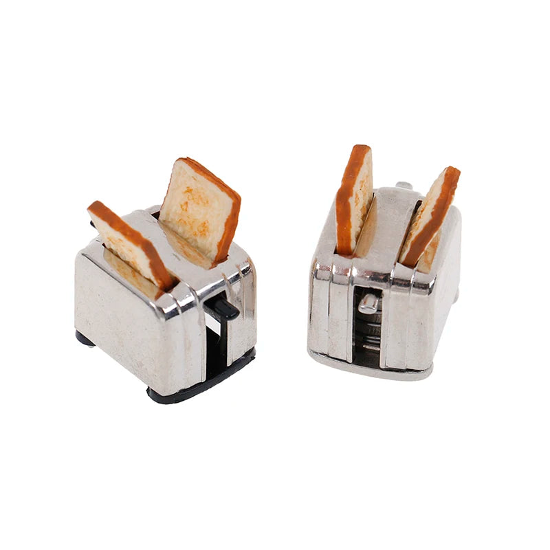 Mini Máquina de Pan con Tostadora para Casa de Muñecas en Escala 1/12 - Accesorios de Decoración Miniatura