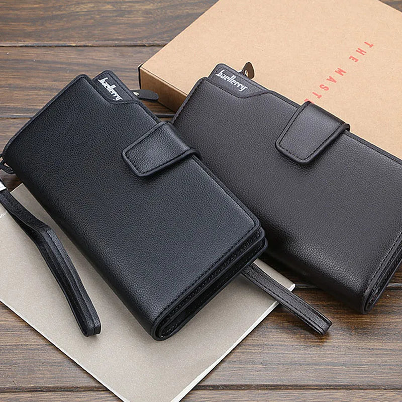 Cartera Larga para Hombre Baellerry - Estilo Clásico con Gran Capacidad, Monedero, Porta Tarjetas y Cremallera de Alta Calidad en Cuero PU