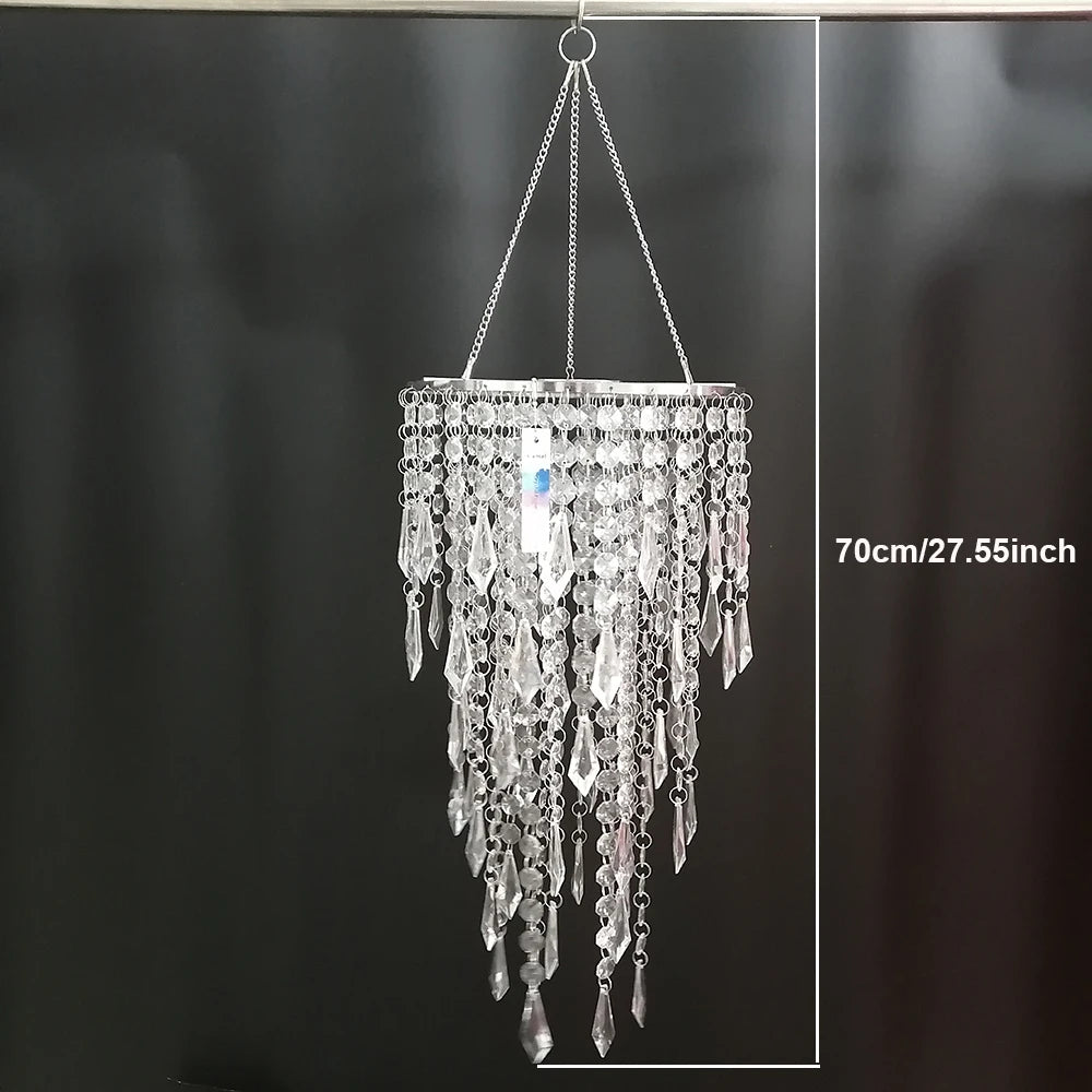 Colgador de Cadena de Cuentas Acrílicas, Marco de Centro de Mesa Cromado, Colgante de Espada, para Fiesta de Boda, 70CM, 22CM, 1 ud.