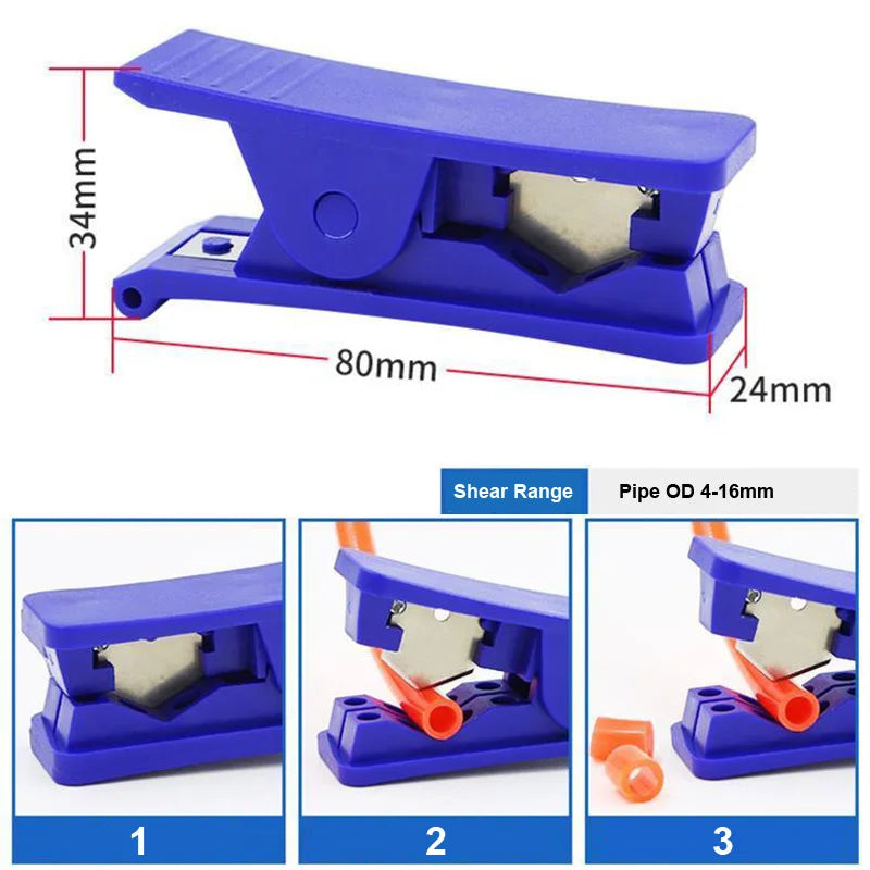 Cortadora de Manguera para Tubos de Nylon PE, PVC, PU y Silicona, Herramienta Neumática para Cortar hasta 16mm