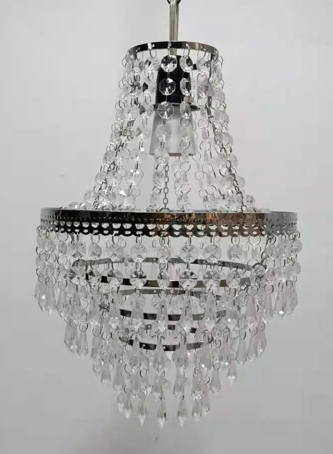 Lámpara Colgante con Cuentas de 5 Niveles, Candelabro Pequeño de 31,5 cm de Alto, Fácil Ajuste (Sin Kit de Cable de Luz)