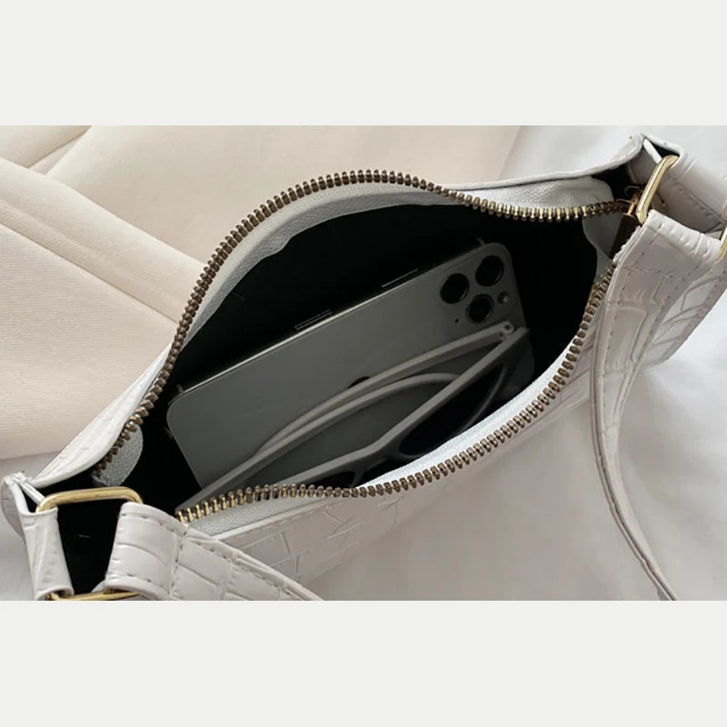 Bolsos de Piel Sintética para Mujer: Bolso de Hombro con Patrón de Cocodrilo, Elegante y Versátil