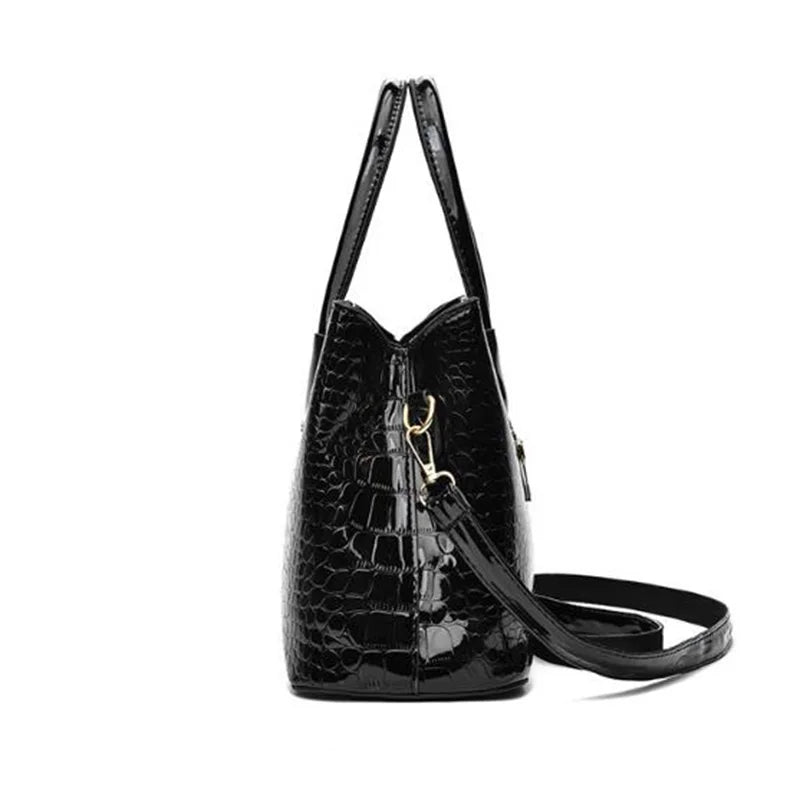 Bolso de Hombro y Crossbody para Mujeres de Cuero PU y Charol - Bolso de Diseñador de Lujo, Gran Capacidad, Tote de Compras de Moda