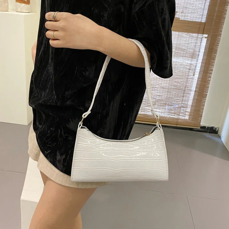 Bolsos de Piel Sintética para Mujer: Bolso de Hombro con Patrón de Cocodrilo, Elegante y Versátil