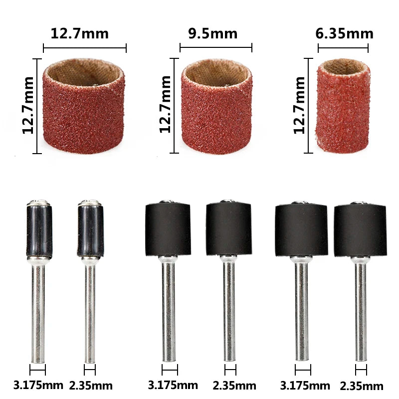 Kit de 384 Bandas de Lijado XCAN con Papel de Lija (80-600 Grit) y Tambores de Lijado para Herramientas Rotativas Dremel