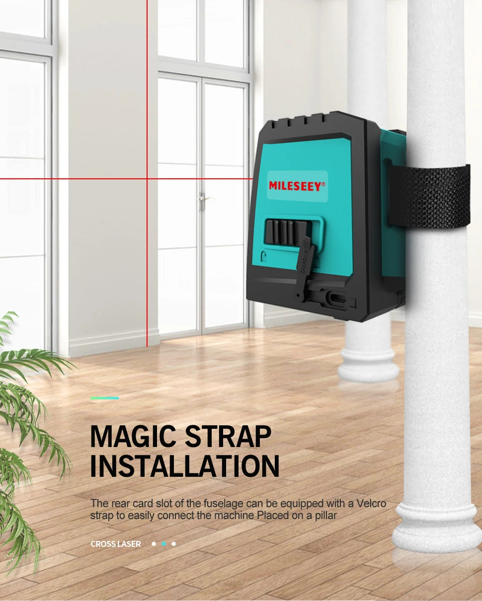 Nivel Láser 3D L52R L62, Herramienta de Nivelación 2 Líneas con Batería y Trípode, Autonivelante Horizontal y Vertical