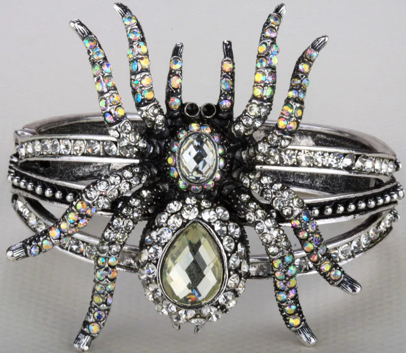 Pulsera de araña para mujer, brazalete ostentoso de Halloween, regalos de joyería para mujer, color dorado y plateado antiguo, venta al por mayor, envío directo A04