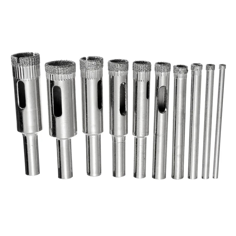 XNEMON Juego de 10 Brocas de Diamante para Taladro, 3mm-13mm, para Azulejos, Cerámica, Porcelana, Vidrio y Mármol