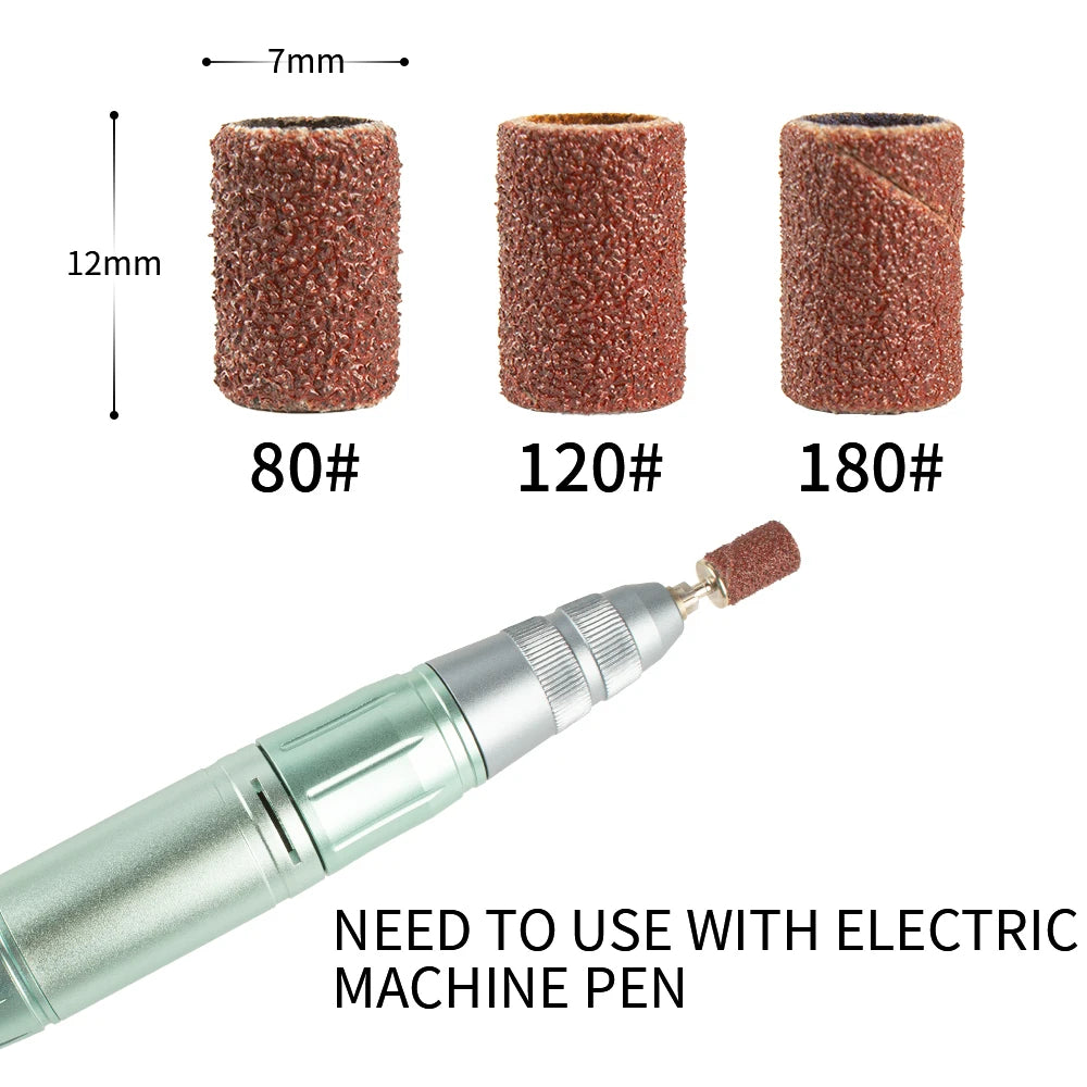 50/100 Uds. Brocas para uñas, bandas de lijado para lima de uñas, juego de banda lijadora para uñas acrílicas, herramienta de pedicura para quitar Gel