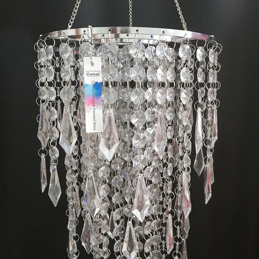 Colgador de Cadena de Cuentas Acrílicas, Marco de Centro de Mesa Cromado, Colgante de Espada, para Fiesta de Boda, 70CM, 22CM, 1 ud.