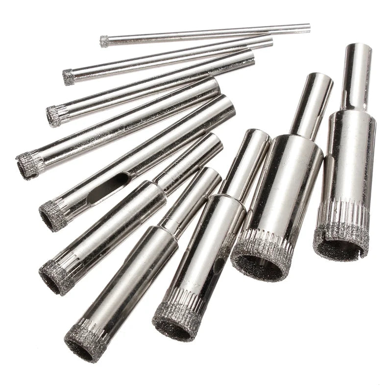 XNEMON Juego de 10 Brocas de Diamante para Taladro, 3mm-13mm, para Azulejos, Cerámica, Porcelana, Vidrio y Mármol
