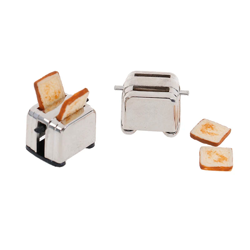 Mini Máquina de Pan con Tostadora para Casa de Muñecas en Escala 1/12 - Accesorios de Decoración Miniatura