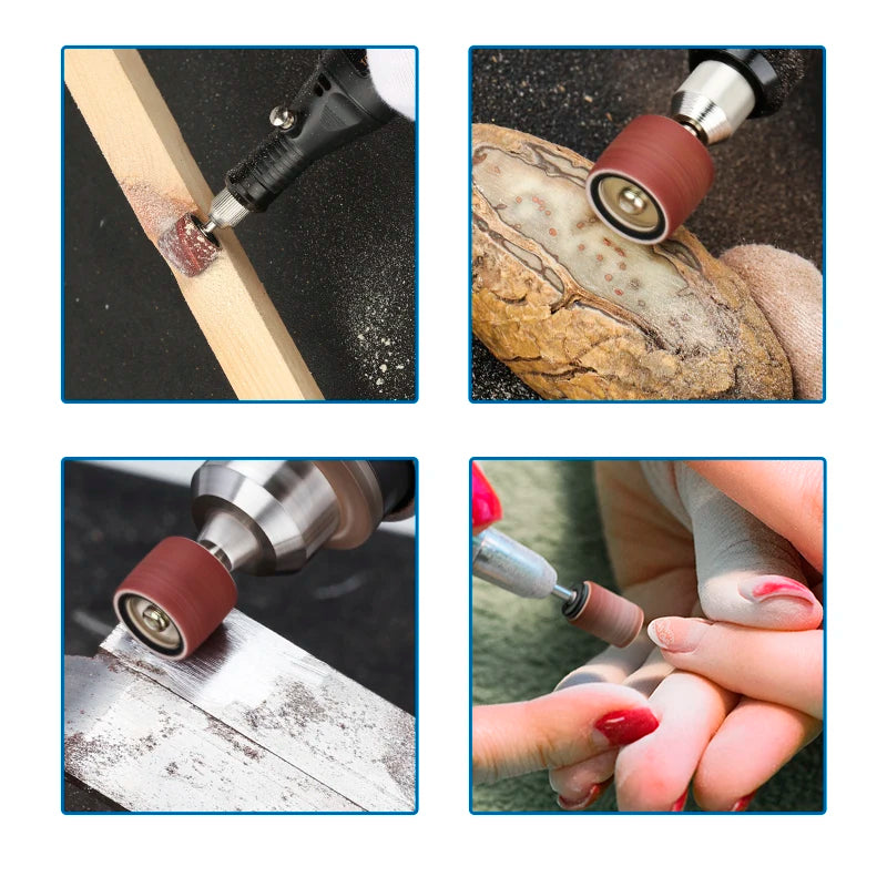 Kit de 384 Bandas de Lijado XCAN con Papel de Lija (80-600 Grit) y Tambores de Lijado para Herramientas Rotativas Dremel