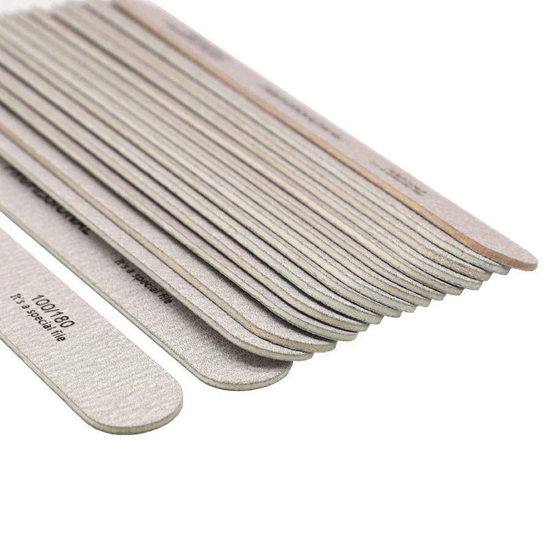 100 Piezas de Lima de Uñas de Madera 100/180 - Bloques de Pulido para Pedicura y Manicura, Archivos de Uñas para Gel UV y Tips Artificiales