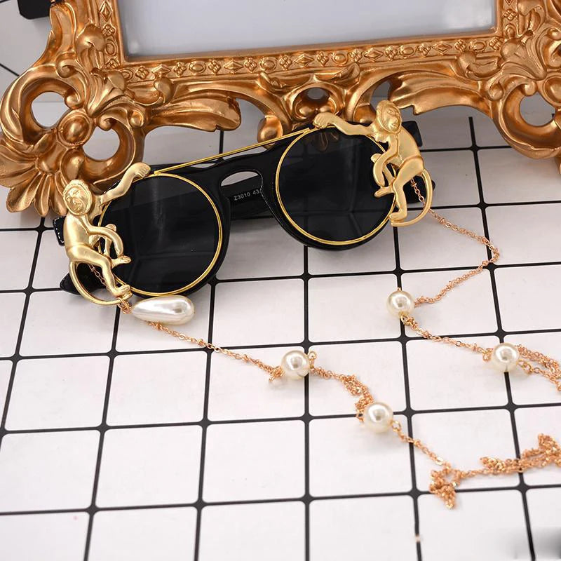 Gafas de Sol Barrocas Steampunk para Mujer - Lentes Redondas UV400, Estilo Vintage RS663