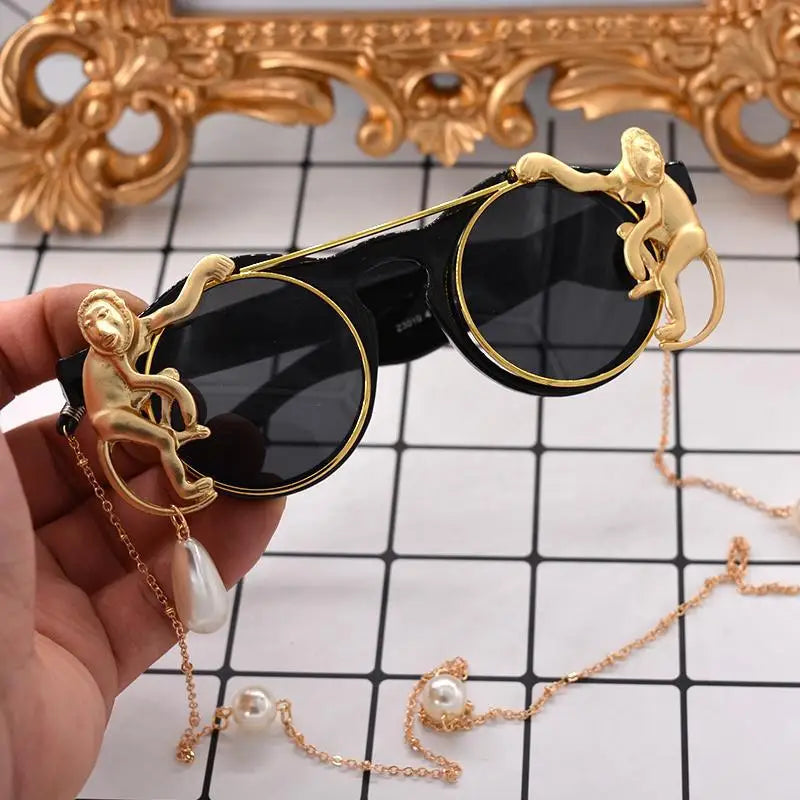 Gafas de Sol Barrocas Steampunk para Mujer - Lentes Redondas UV400, Estilo Vintage RS663