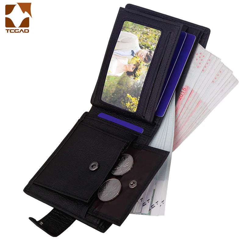Men's wallet made of genuine leather wallet Short Hasp carteira masculina Purse 2024 luxury male billetera hombre erlek czdan