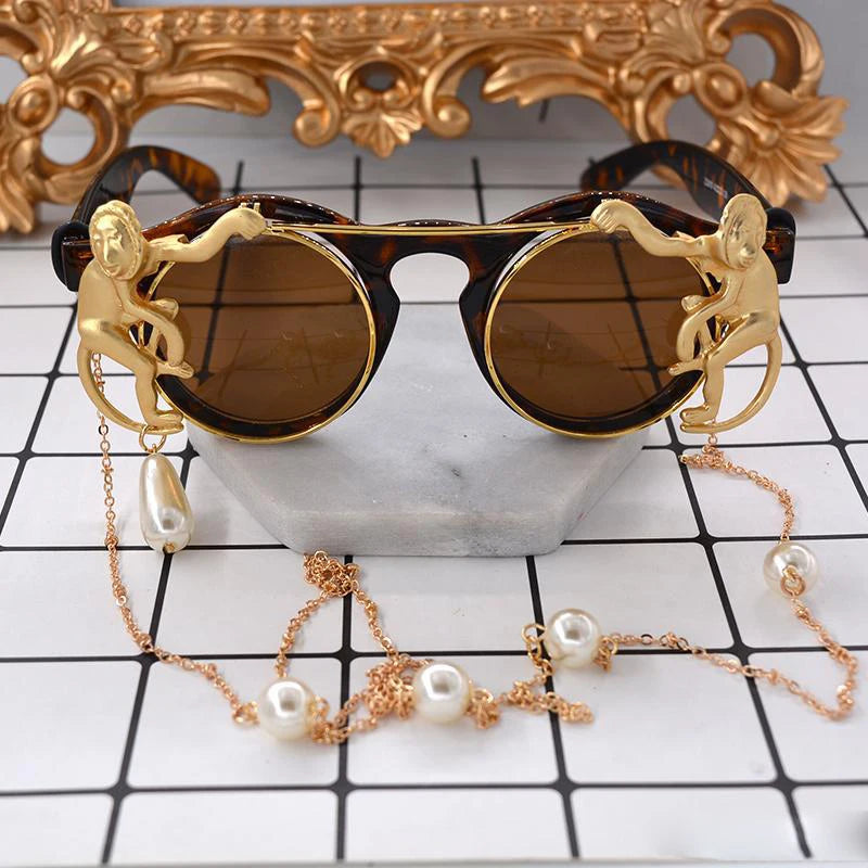 Gafas de Sol Barrocas Steampunk para Mujer - Lentes Redondas UV400, Estilo Vintage RS663