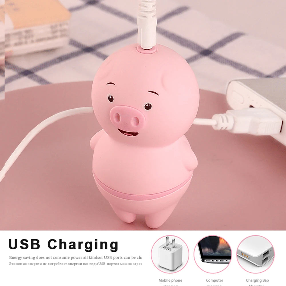 Succionador de Clítoris y Vibrador Lindo Cerdo Rosa, 6 Modos de Lametones Anales y Masaje, Juguete Erótico para Mujeres, USB Recargable