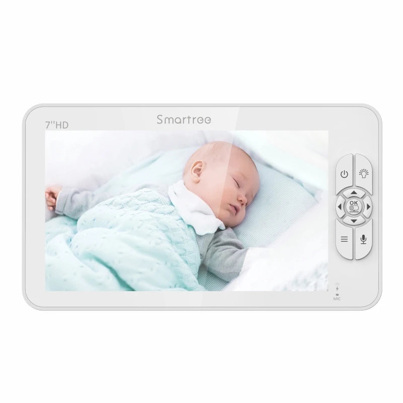 Monitor para Bebé SM70 de 7" 1080P HD con Pantalla Dividida, Sin WiFi, Cámara de Bebé, A Prueba de Hackeos, Zoom/Pan/Tilt Remoto, Batería de 4000mAh