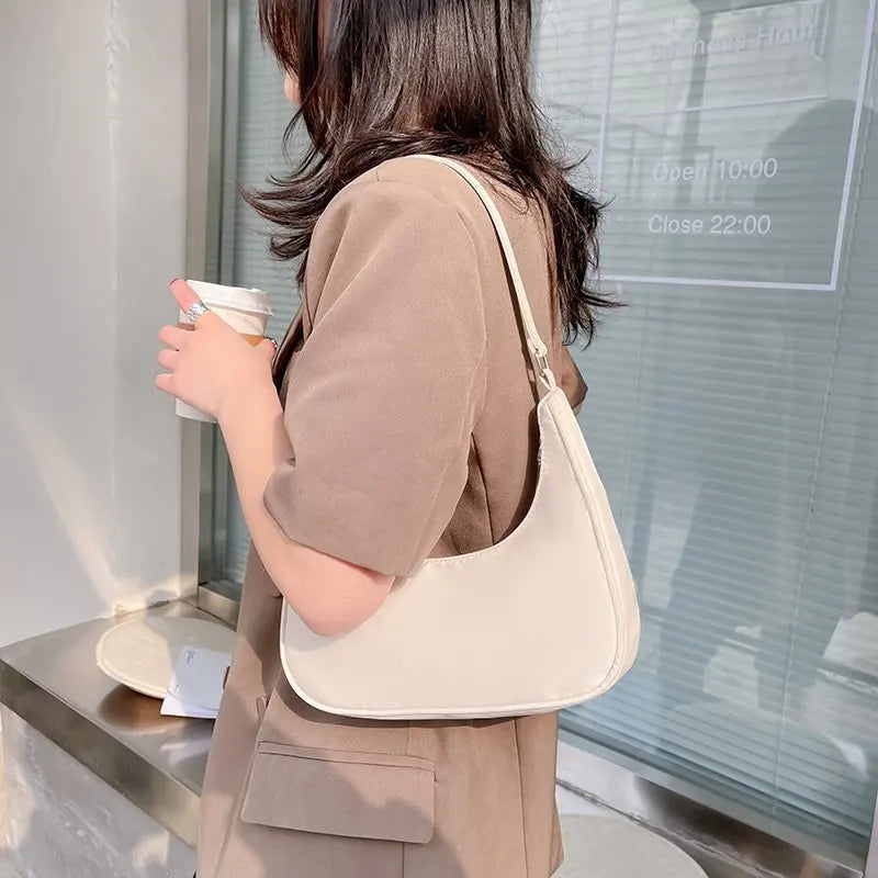 Bolso pequeño de nailon para mujer, bolsa de hombro, Simple, para verano