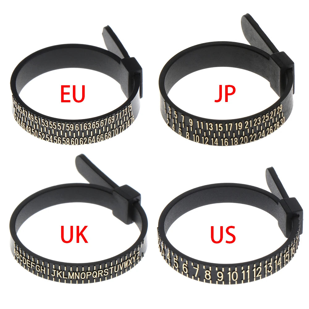 Medidor de Anillos UK/US Oficial: Herramienta de Accesorios para Joyería con Dimensiones Británicas/Americanas para Hombres y Mujeres