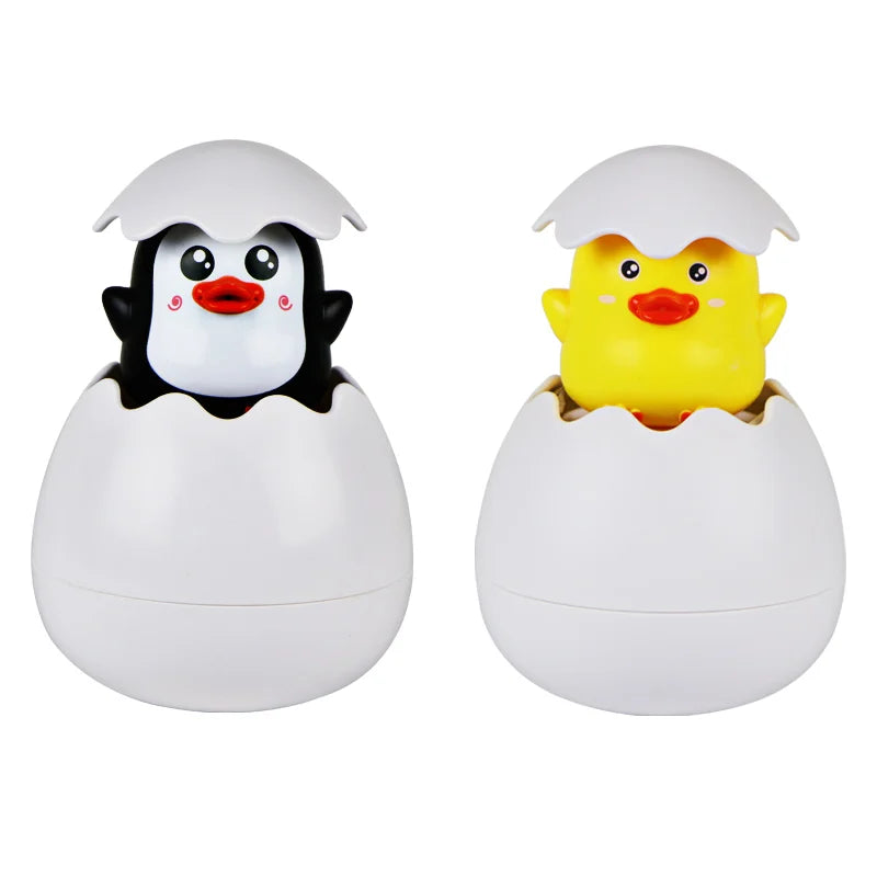 Juguete de Baño para Bebés: Divertido Patito Pingüino con Huevo de Agua - Juguete de Rociador para la Ducha, Piscina y Regalo Infantil