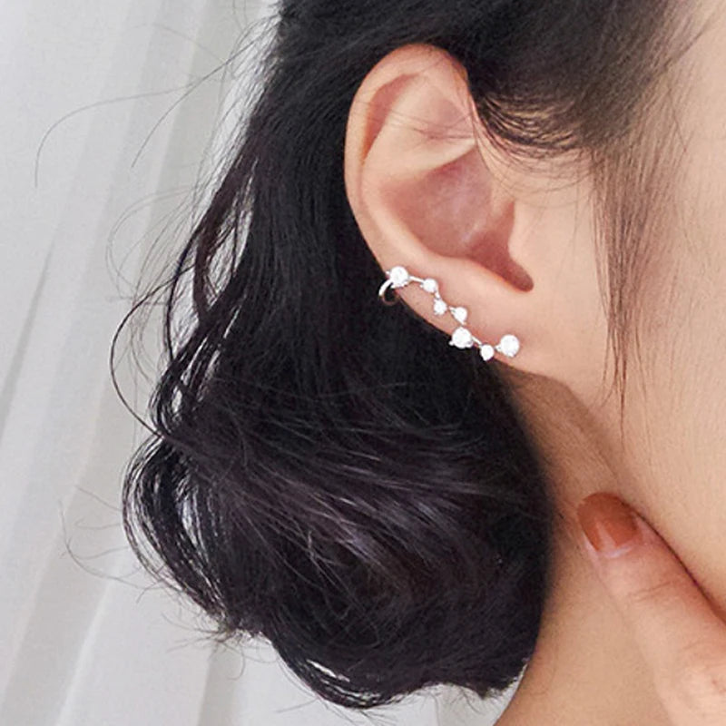 Nuevos pendientes de perlas de imitación para mujer, aretes geométricos de cristal de circón, estrellas, pendientes para niñas, joyería para Banquete de fiesta de cumpleaños