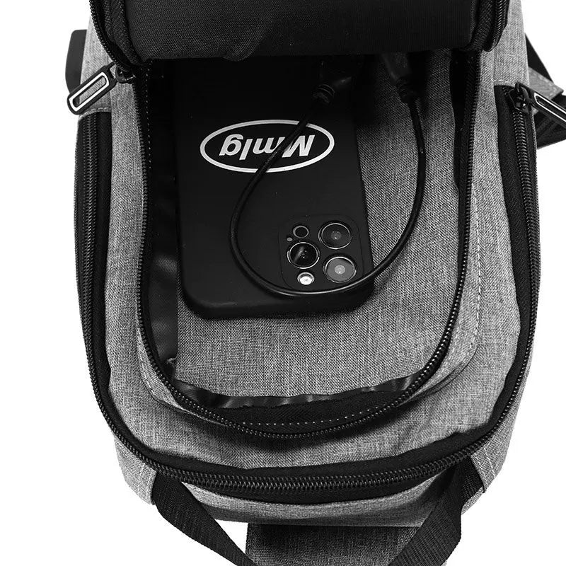 Bolso de Pecho Casual Oxford para Hombre con Puerto de Carga USB - Bandolera Outdoor, Bolso Cruzado y Bandolera para Hombres