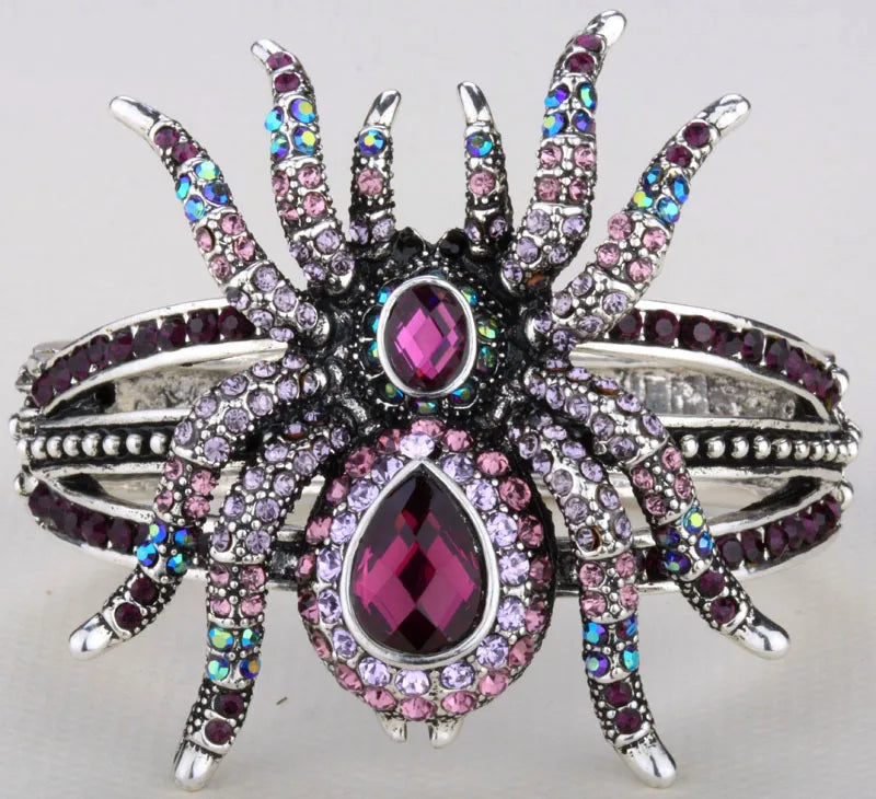 Pulsera de araña para mujer, brazalete ostentoso de Halloween, regalos de joyería para mujer, color dorado y plateado antiguo, venta al por mayor, envío directo A04