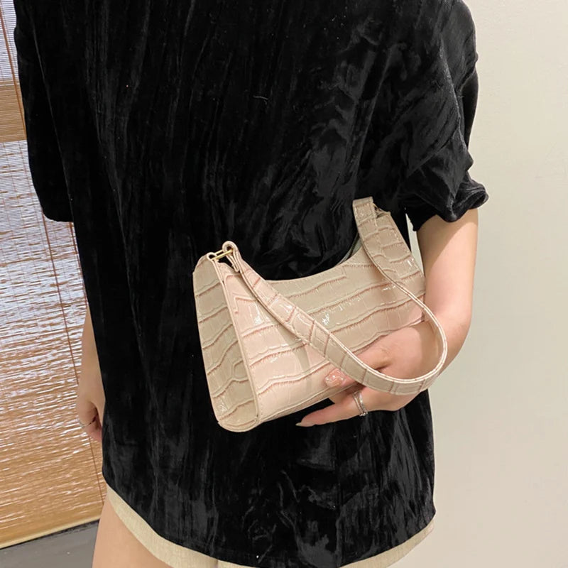Bolsos de Piel Sintética para Mujer: Bolso de Hombro con Patrón de Cocodrilo, Elegante y Versátil