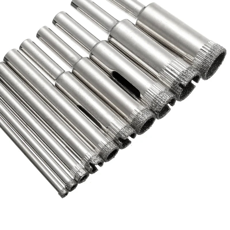 XNEMON Juego de 10 Brocas de Diamante para Taladro, 3mm-13mm, para Azulejos, Cerámica, Porcelana, Vidrio y Mármol