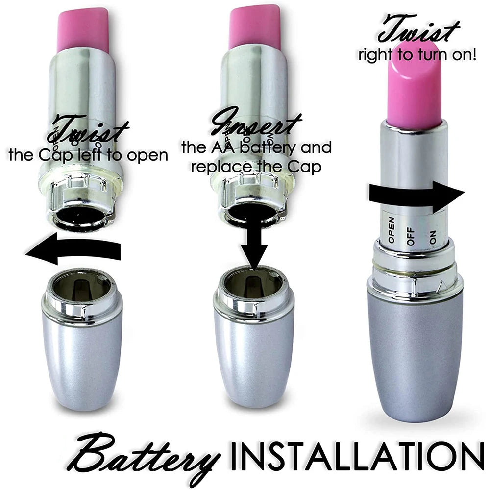 Mini Vibrador Lipstick con Velocidades Ajustables, Estimulador de Clítoris, Masaje Erótico para Mujeres, Juguete Sexual Adulto