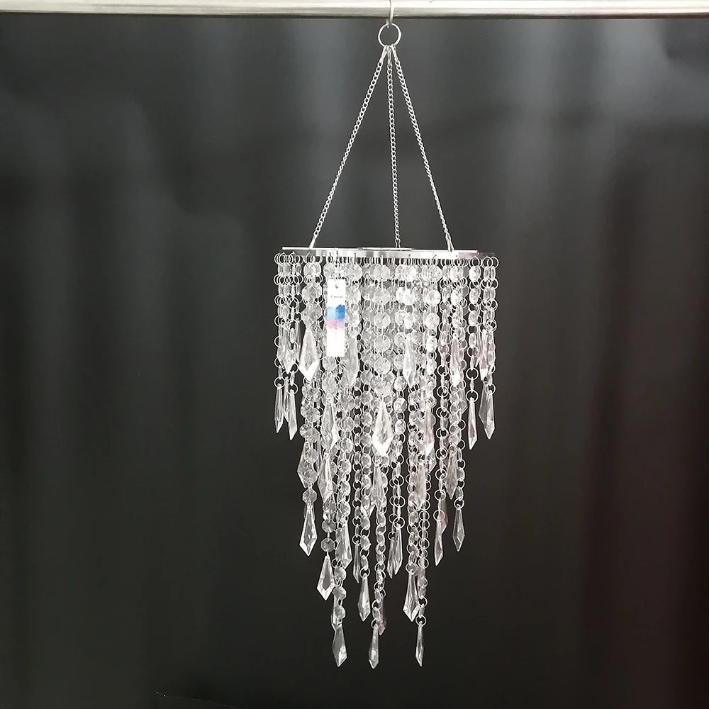 Colgador de Cadena de Cuentas Acrílicas, Marco de Centro de Mesa Cromado, Colgante de Espada, para Fiesta de Boda, 70CM, 22CM, 1 ud.