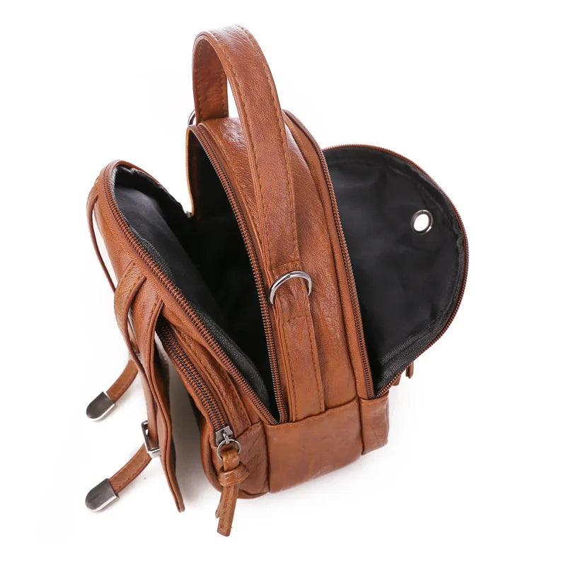 Bolso de hombro pequeño de cuero PU suave multifuncional para mujer, bolso cruzado de moda vintage, bolso de mano para teléfono celular