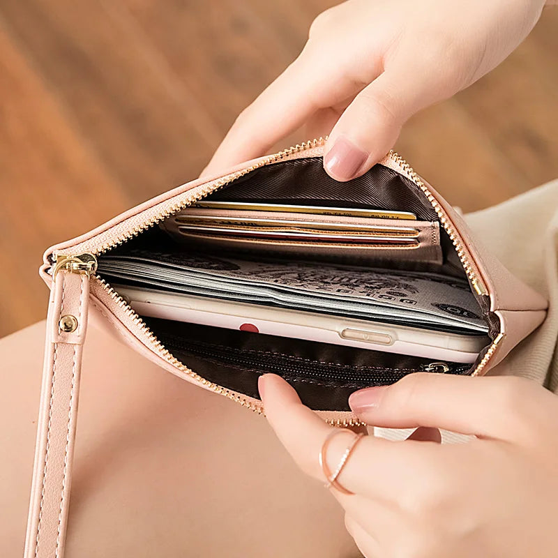MIYIN Women's Purse long ultra-thin credit card bag minimalist zero purse thin large capacity zipper hold bag handbag purse girl