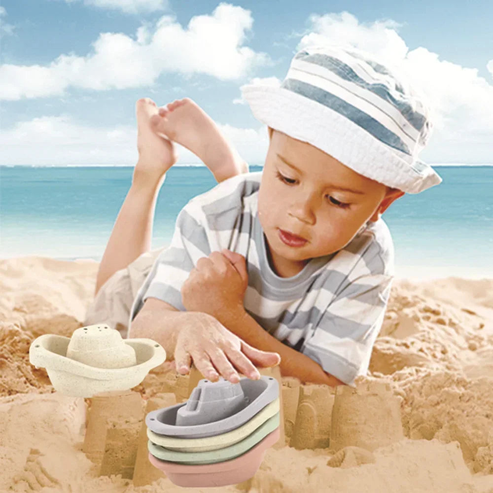 Juguetes Apilables para el Baño de Bebés - Botes Coloridos de Aprendizaje Temprano y Juguete Educativo