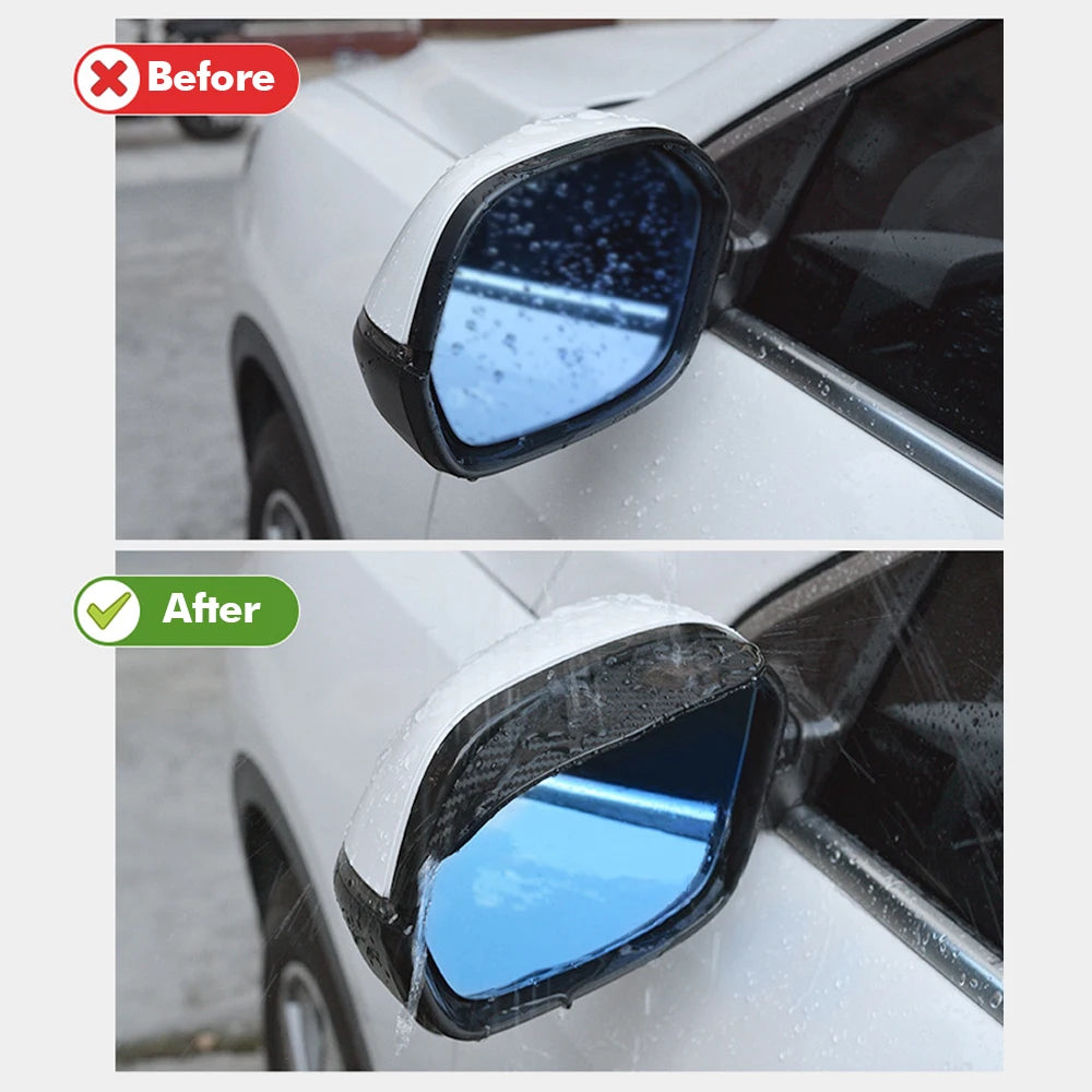 2PCS Visera Protectora para Retrovisor - Protector Antilluvia de Fibra de Carbono para Espejo Retrovisor de Auto
