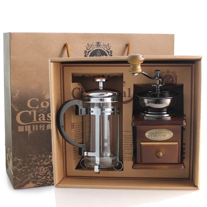 Juego de Molinillo de Café y Cafetera Doméstica | Perfecto para Regalo