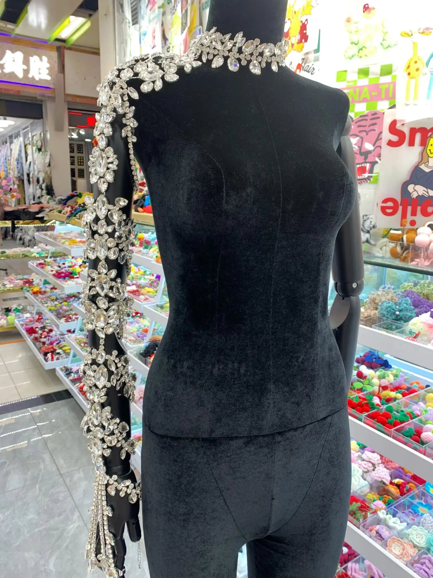 Conjunto de joyería para mujer, gargantilla sexy con cadena de brazo y anillo pulsera, accesorios de hombro y cuerpo para eventos y moda