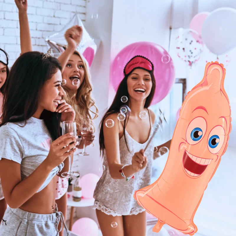 1pc Big Willy Shape Foil Balloon Bachelorette Hen Party Inflatable Penis Boobs Ballon For Wedding Bride To Be Party Decor Globos