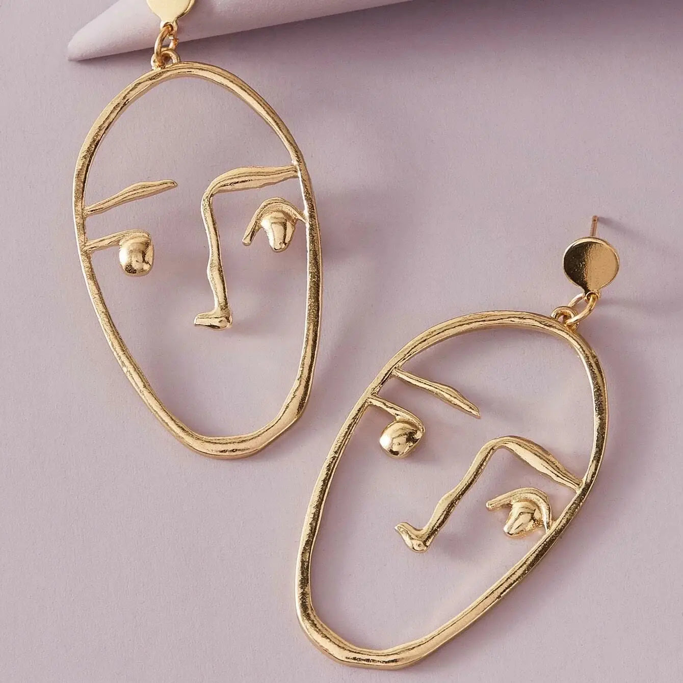 Pendientes de Cara Divertida para Mujer – Aretes Asimétricos Creativos, Un Par, Nuevo Diseño