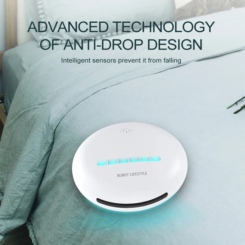 Aspiradora Automática Inalámbrica GS10 para Eliminación de Ácaros de Colchón - Desinfección con Luz Ultravioleta y Batería Recargable de 2000mAh